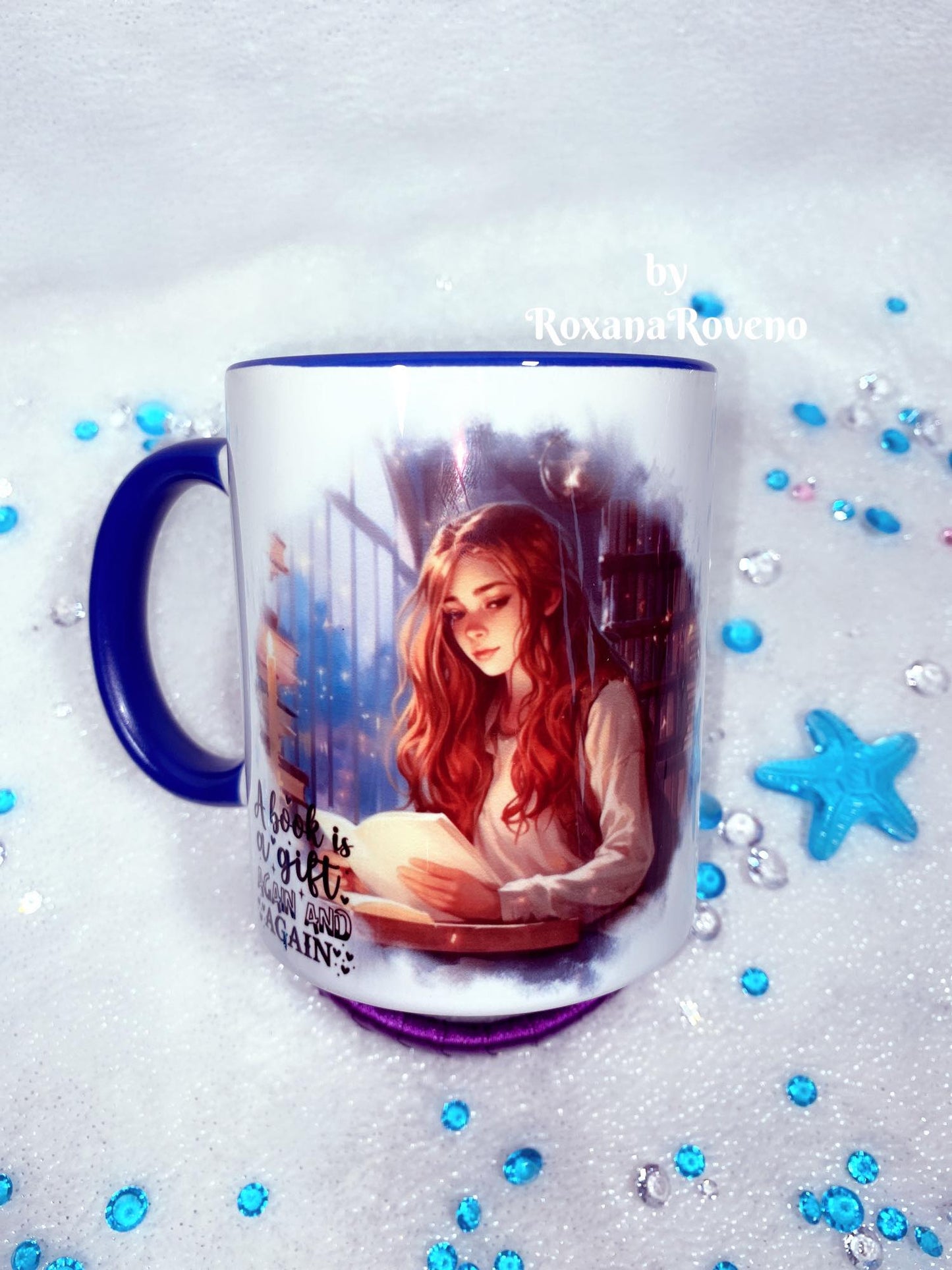 A book is a gift, Girl reading, 11oz Mug