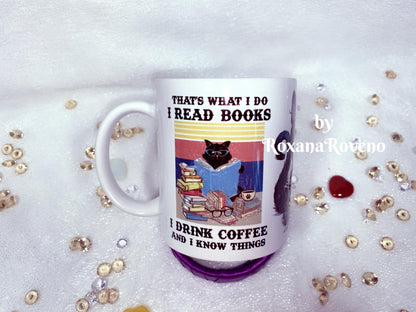 Black Cat Read, That's what I do, 11oz Mug