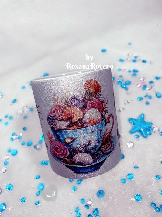 Life is a Beach, Shells 11oz Sparkled Mug