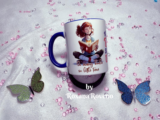 So many Books so Little time, Red hair girl, 11oz Mug