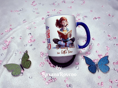 So many Books so Little time, Red hair girl, 11oz Mug