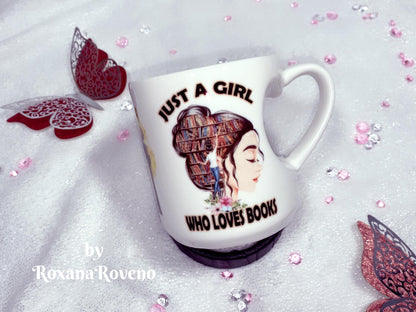 Library Head Girl, Book Lover 11oz Heart Mug