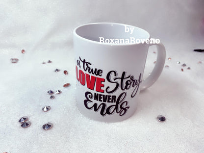 A true love story never ends, Book lover 11oz Mug