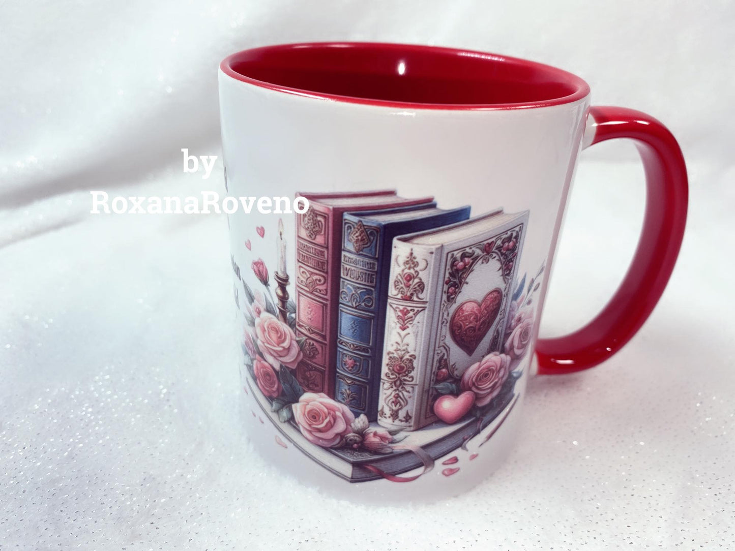 Girl with Flowers and Books, Valentine's Day, 11oz Mug