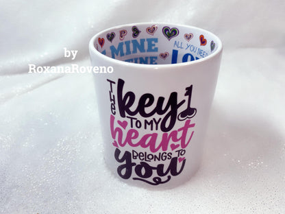 The key to my heart belongs to you, Valentine's Day 11oz Mug