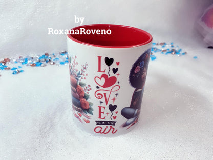 LOVE is in the air, Valentine's Day, Book lover 11oz Mug