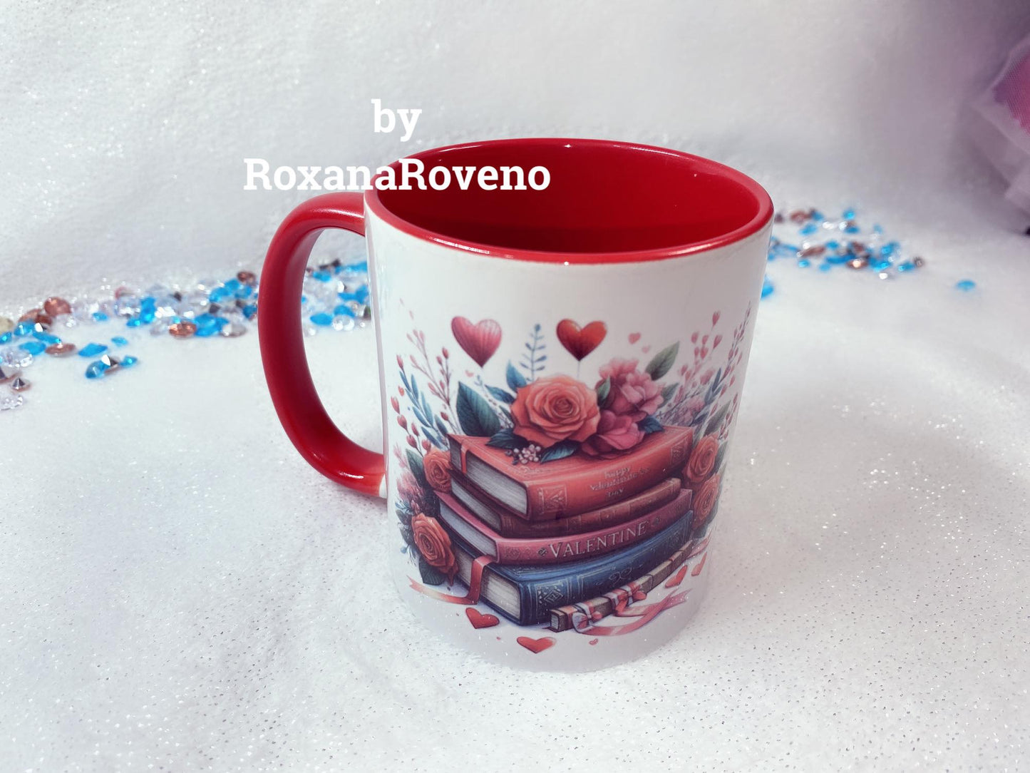 LOVE is in the air, Valentine's Day, Book lover 11oz Mug