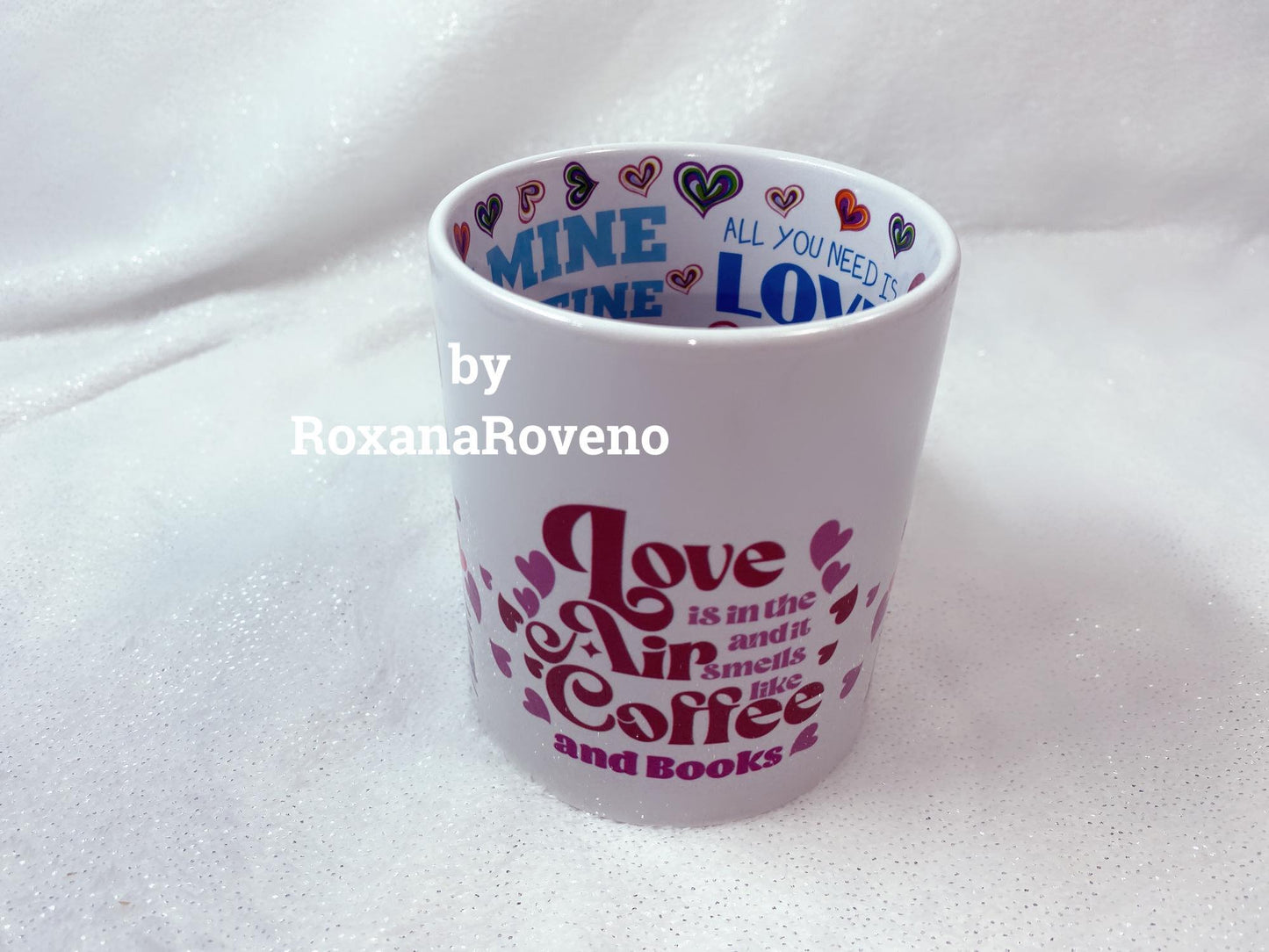 Love is in the air Coffee and Books, Green Girl, 11oz Mug