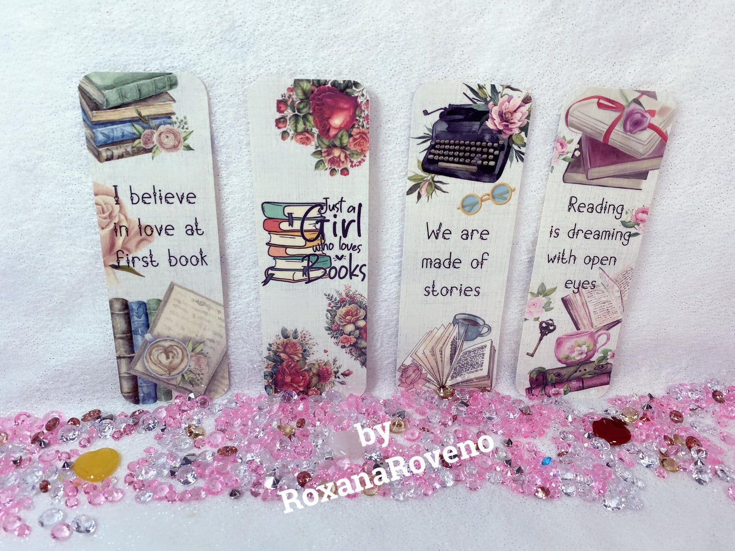 I believe in Love at first Book, 4 pieces Laminated Paper Bookmarks Set