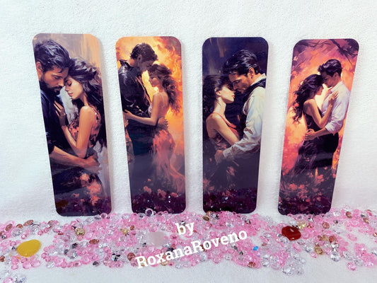 Lovers, 4 pieces Laminated Paper Bookmarks Set