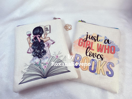 Black hair girl reading, Book Sleeve