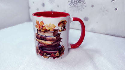 Books Soul, Red hair girl fall in autumn, 11oz Mug