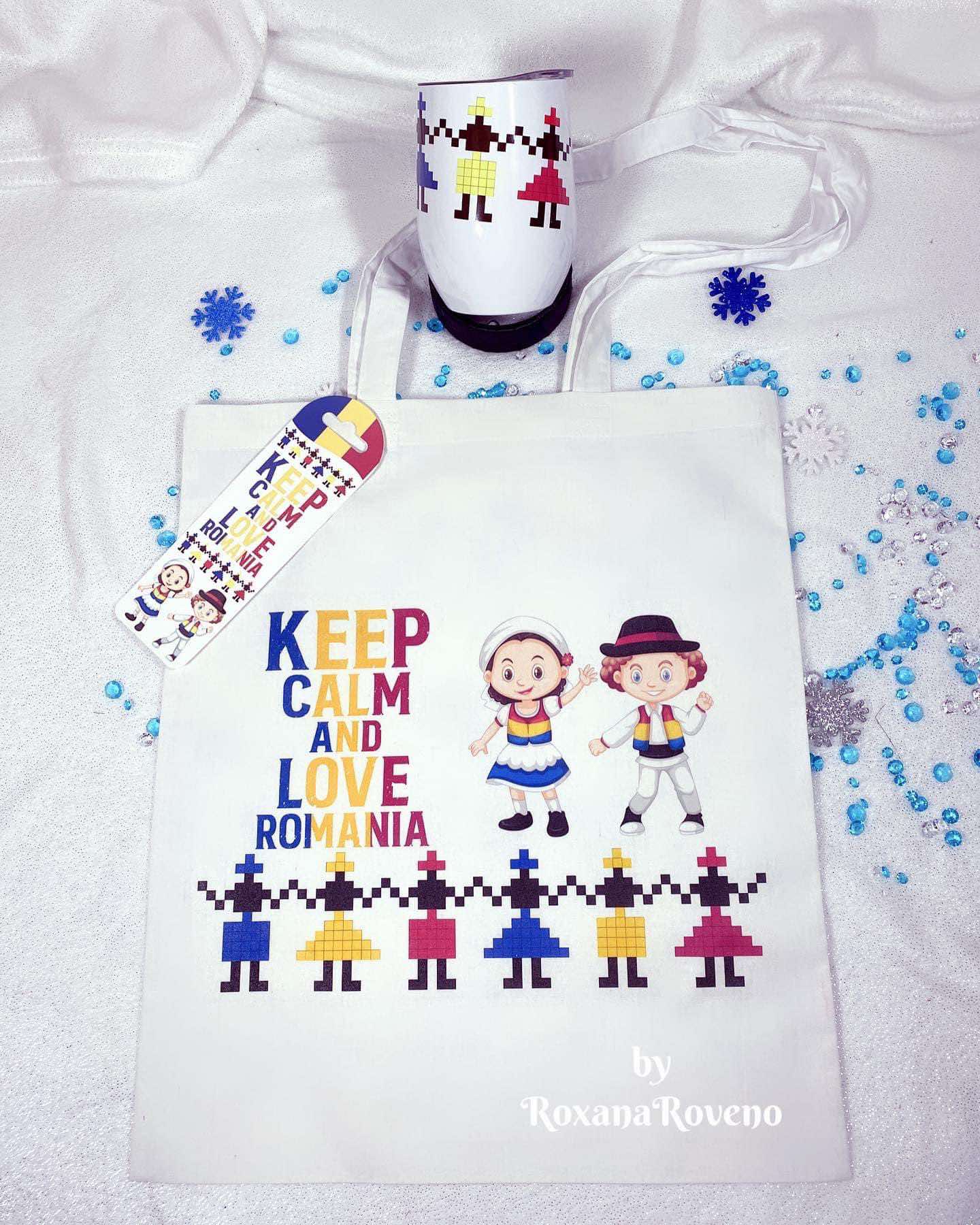 Keep Calm and Love Romania, Cotton Shopping Bag