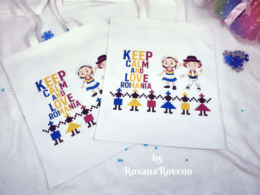 Keep Calm and Love Romania, Cotton Shopping Bag