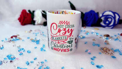 Hot Cocoa, Cozy Blankets, Christmas Movies, 11oz Mug