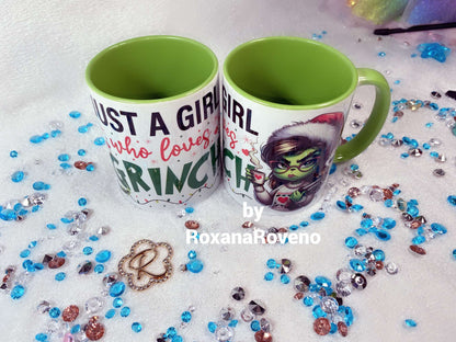 Just a Girl who Loves Green, book and coffee, 11oz Mug