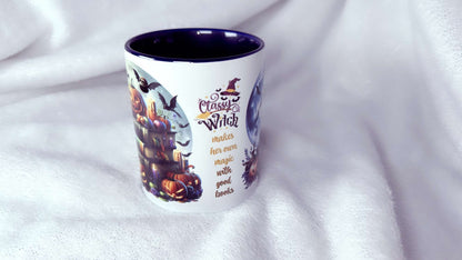 Classy Witch makes her own magic with good books, 11oz Mug